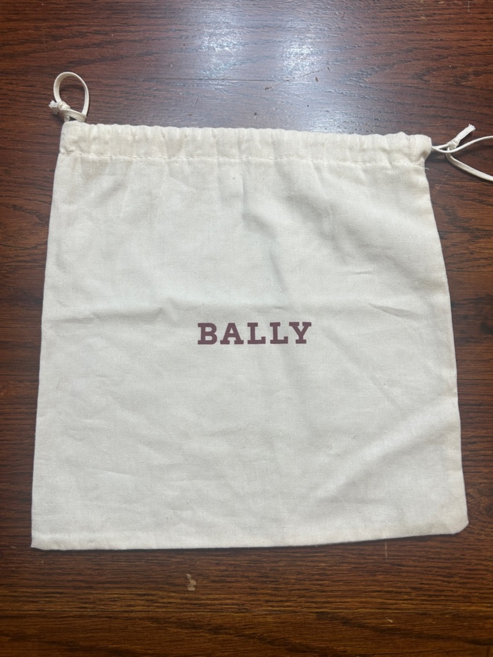 BALLY off White Red Logo Dust Bag  Storage Drawstring Travel 10"x9.5"